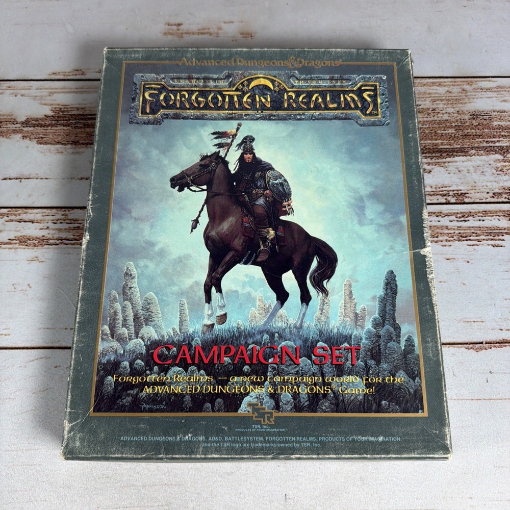 Vintage AD&D Forgotten Realms Campaign Set Box RPG TSR 1987 Incomplete